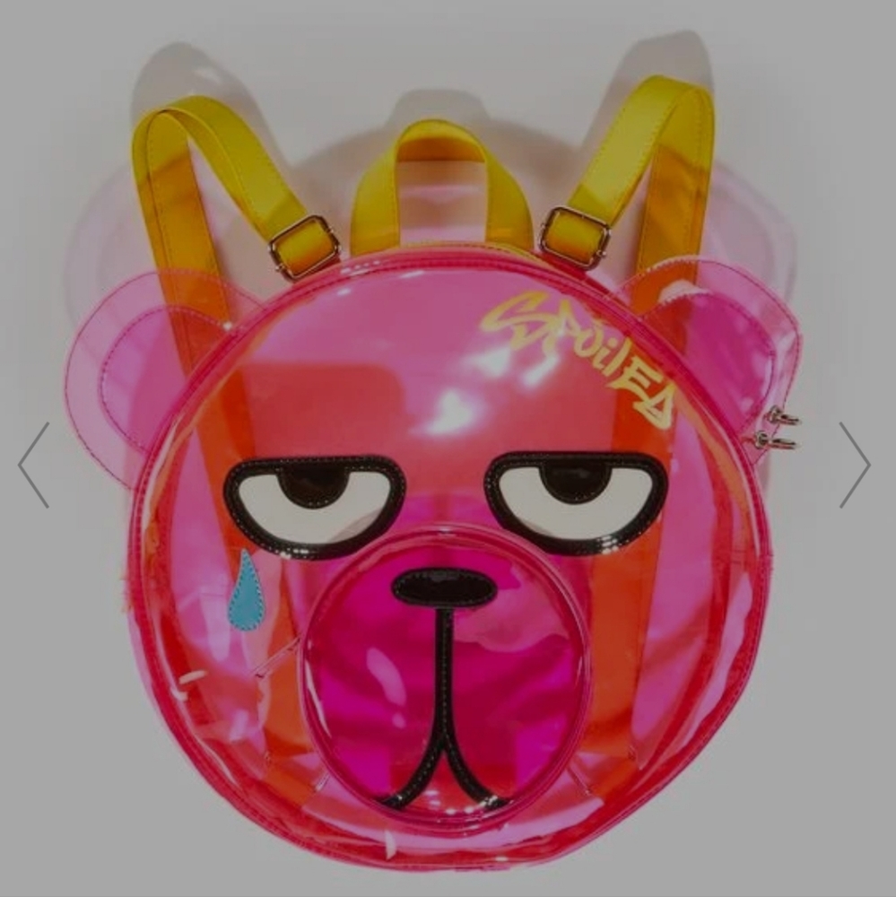 Bratty bear clear backpack, with tags